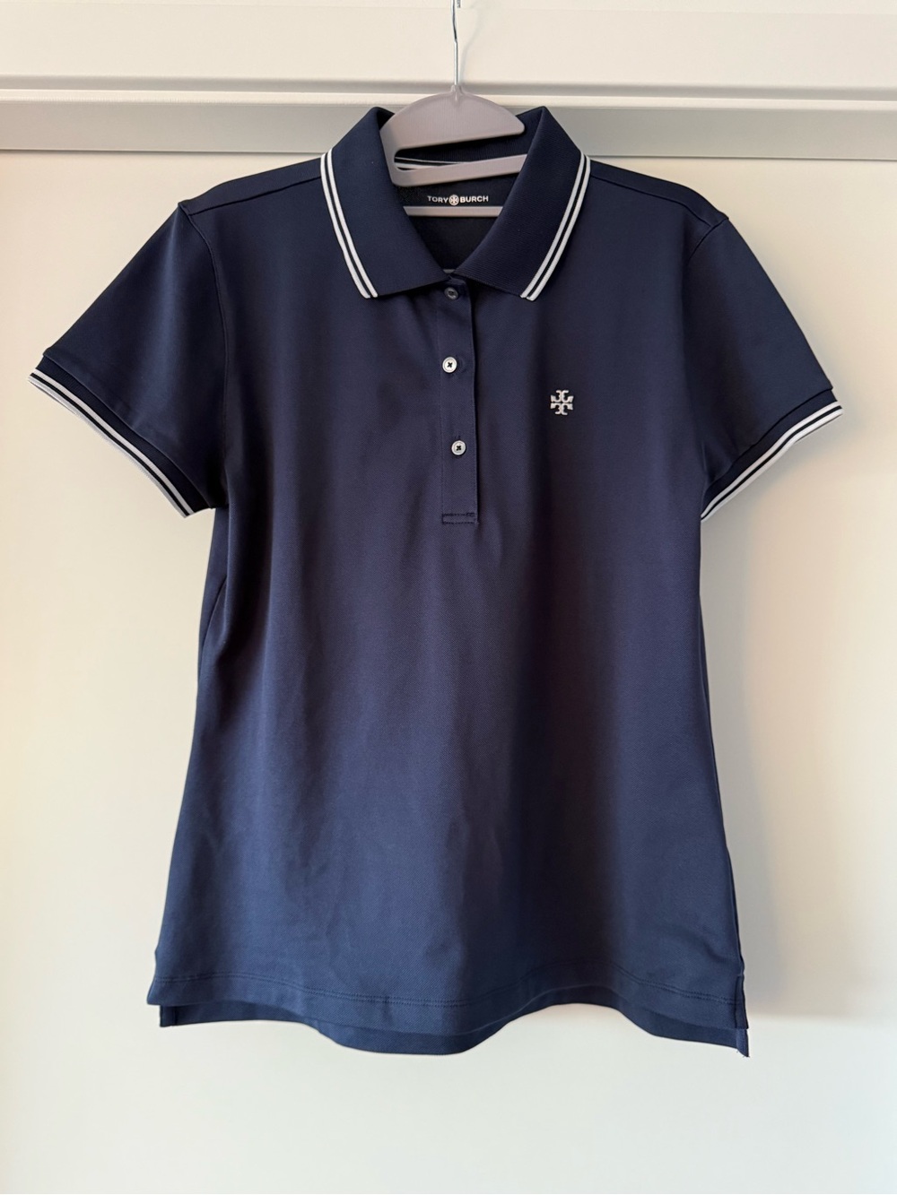 Tory Burch Classic Tech Pique Polo Shirt - Navy